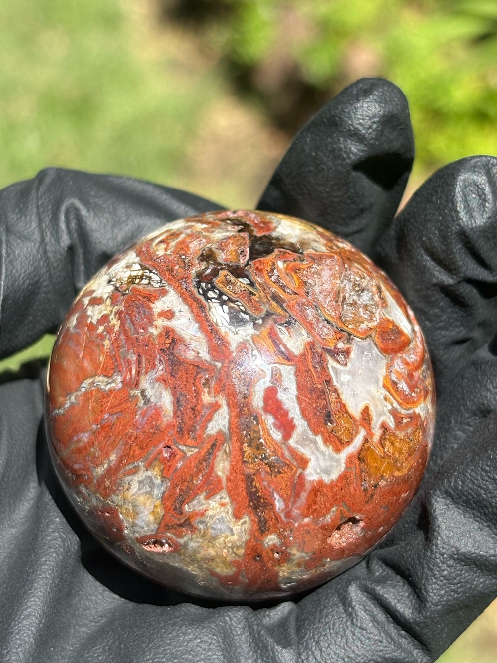 Warring State Agate Crystal Sphere with Natural Imperfections